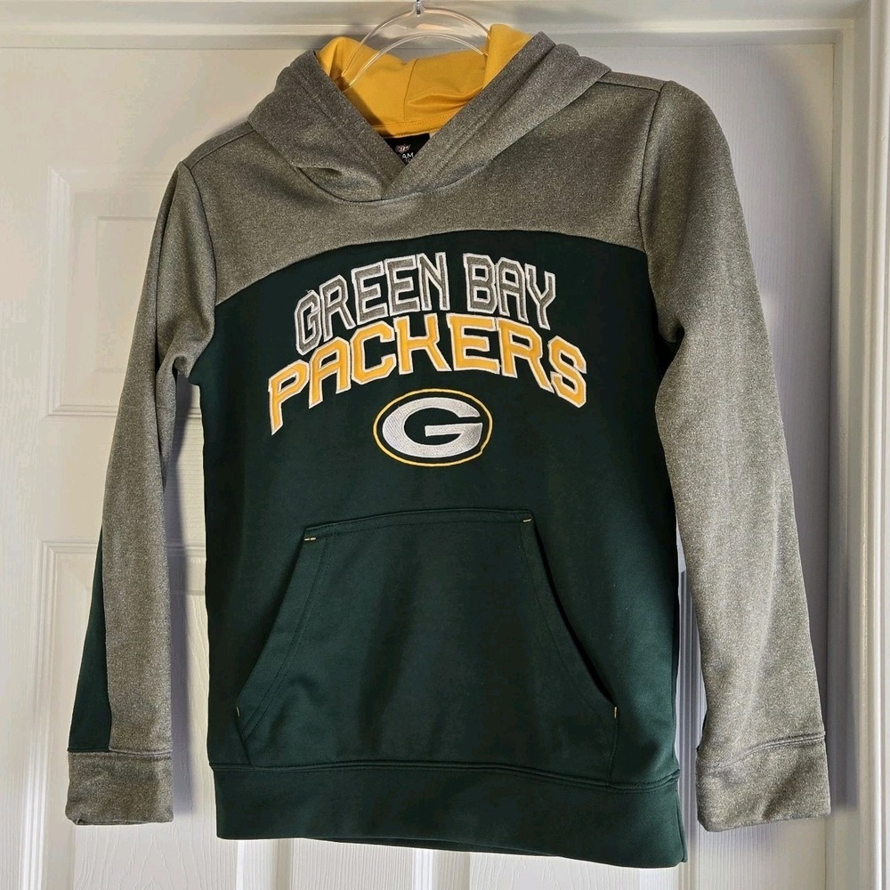 Green Bay Packers NFL Team Apparel Youth Size Medium Hoodie‎ Sweatshirt Football